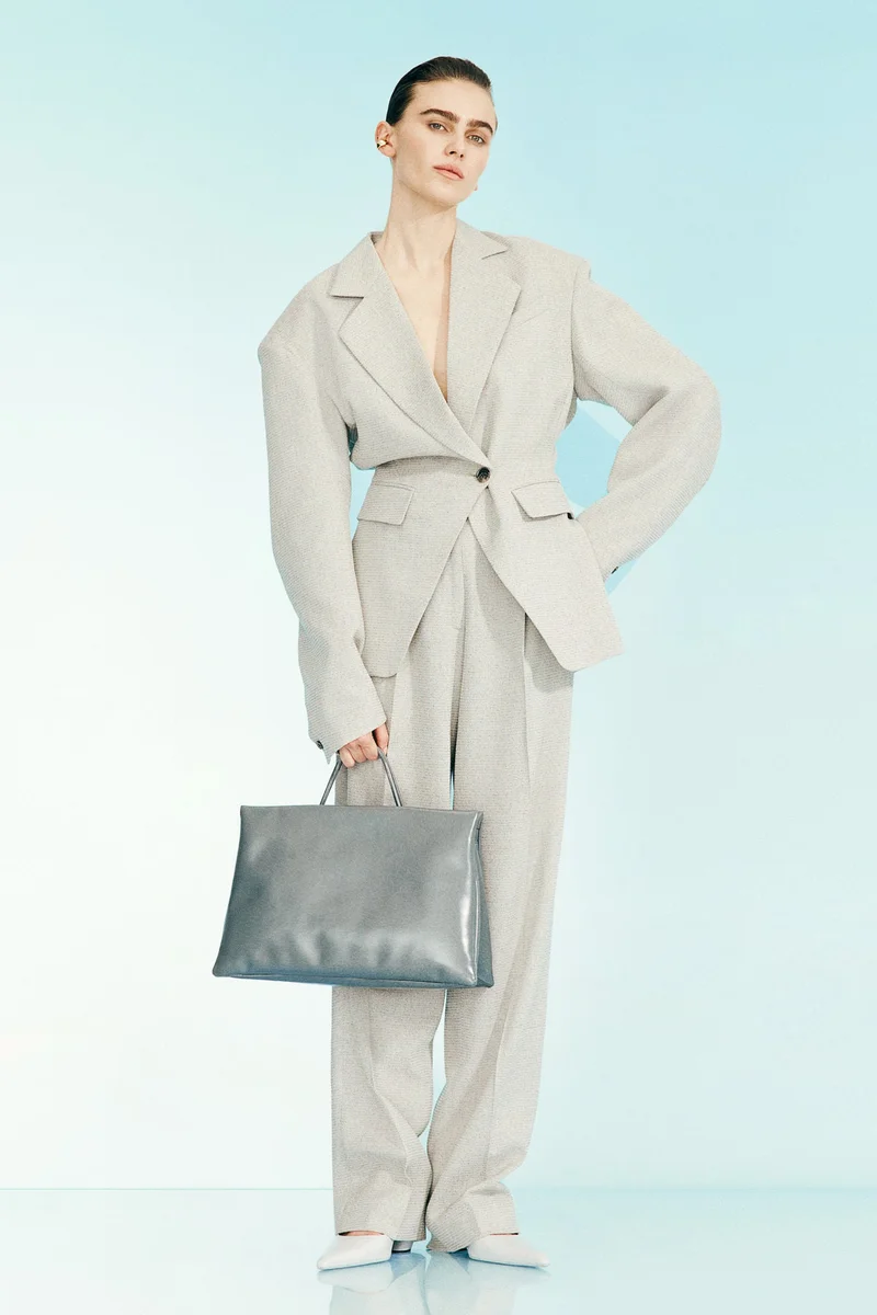 H&M Wool-blend wide-shoulder blazer