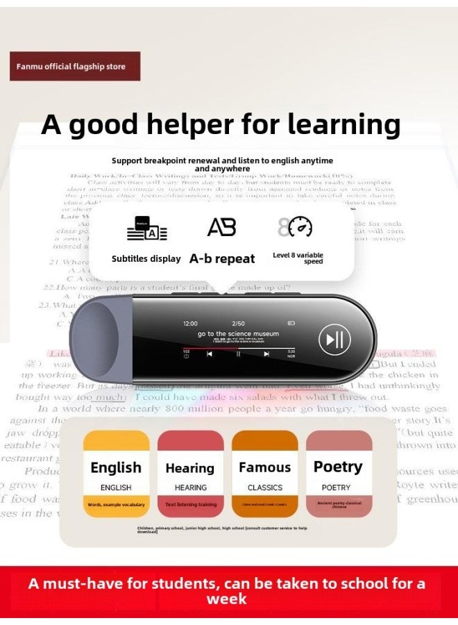 Mp3 Walkman Bluetooth Mp4 English Listening Senior High School Student Special Edition Music Player Listening Artifact-Body Color:Upgraded [back-clip Mp3] Push-pull + Bluetooth 5.3 + Long Battery Life-Memory Capacity:32g#Listen To Songs And Learn English In Primary School#Can Be Carried With School - Official Standard Configuration: Host + Charging Data Cable  - Image 4