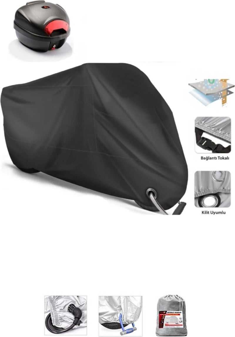 Breen Aprilia Tuono 660 Factory Rear Bag And Lock Compatible Black Motorcycle Canvas, Safe  - Image 1