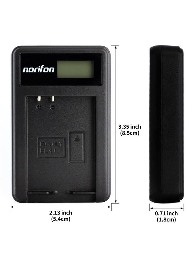 Norifon - BLN-1 LCD USB Charger for Olympus E-M5, E-P5, OM-D E-M1, OM-D E-M5, Pen E-P5 Camera and More - Image 1