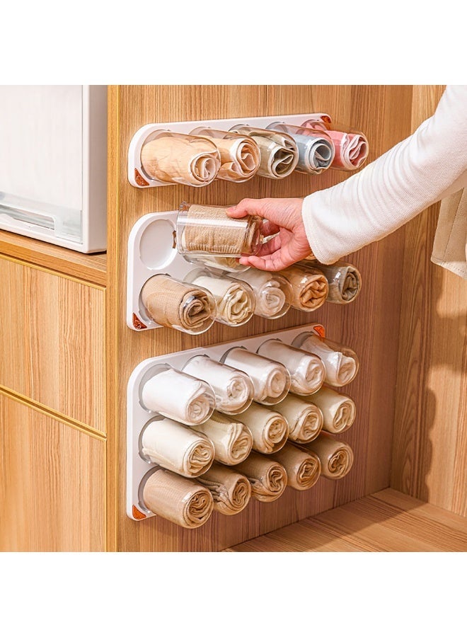 Wall Mounted Underwear Organizer, Clear 15-Cell Divided Underwear Storage Box, Space Saving Closet Organizer for Socks, Panties & Hosiery - Image 3