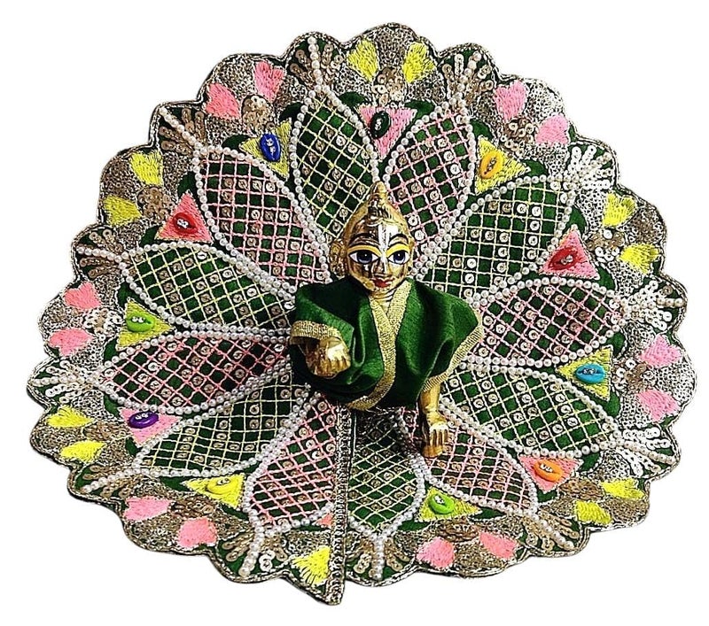 Partish Laddu Gopal Heavy Dress l Ladoo Gopal Dress l Bal Gopal l Kanha Ji Thakur Ji Heavy Dress Size 1 2 4 5 6 (Heavy Pack of 4, Size 5) - Image 5