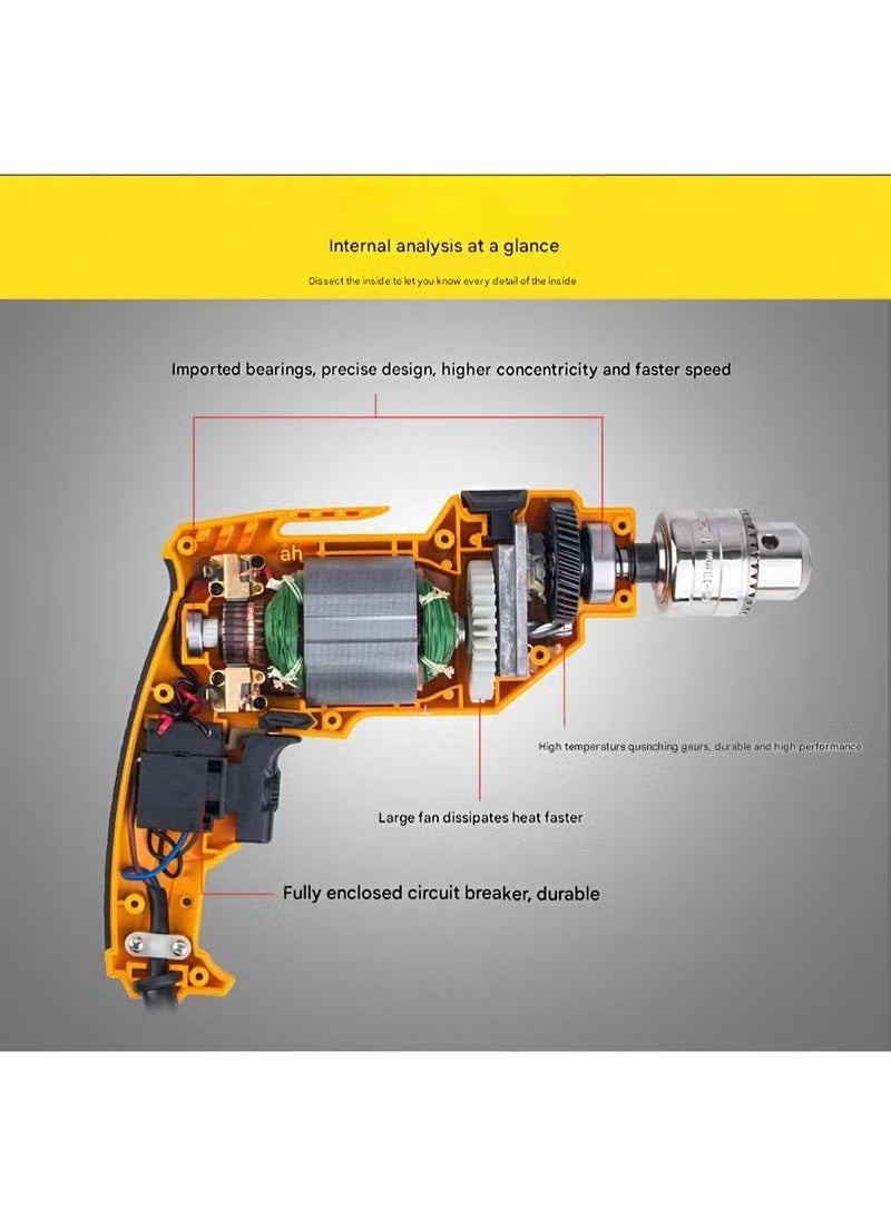 710W high power Hammer Drill, Industrial Grade ,Steel 13mm/Wood 35mm｜0-2800 rpm