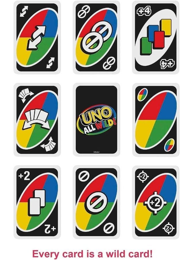 All Wild Family Card Game in a Collectible Storage Tin, Family Night Game Where All Cards Are Wild for 2-10 Players, 7+Years Old