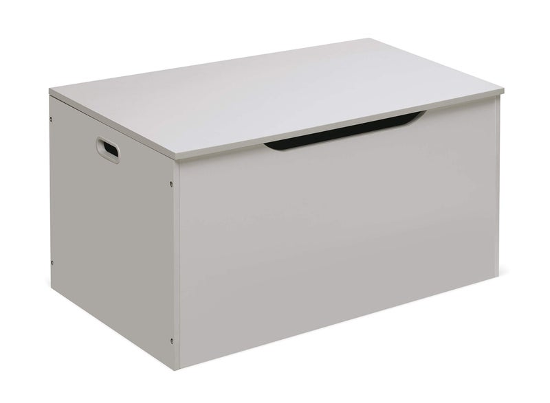 Badger Basket Badger Basket FlatTop Toy Storage Chest in Grey with Charcoal Lid Spacious Safe Toy Box with Dual Safety Hinges and AntiPinch Slot