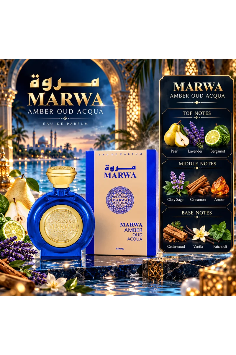 mahabub Amber Oud Acqua Eau De Parfum 100ml | Fresh, Aromatic & Woody Fragrance