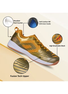 Nivia Super Court 2.0 Badminton Shoes | The Pinnacle Of Court Excellence | Perfect For Badminton, Pickleball, And Padel | Precision Comfort And Exceptional Court Play | (Golden) | Size Uk10  - Image 2