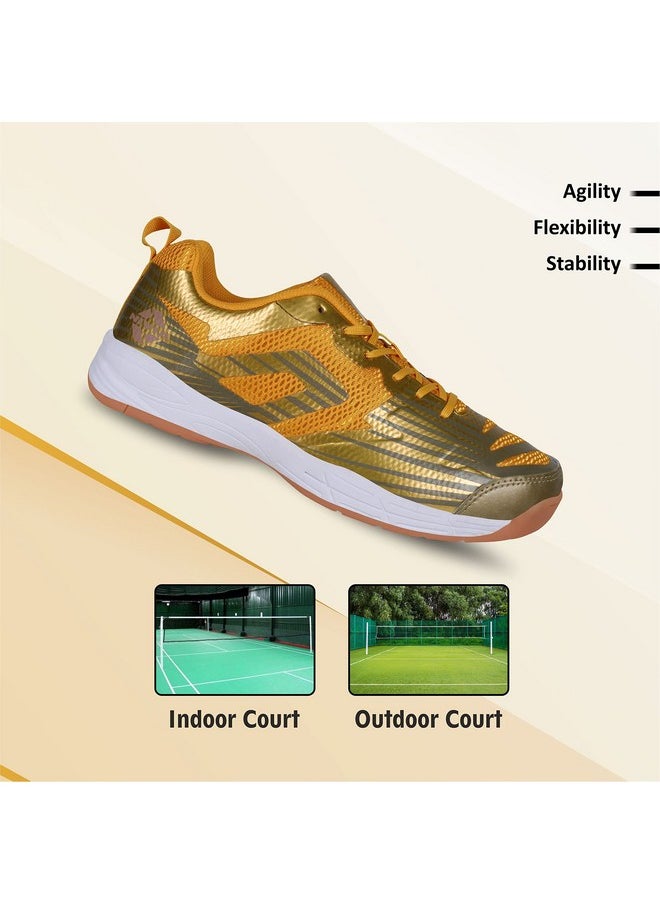 Nivia Super Court 2.0 Badminton Shoes | The Pinnacle of Court Excellence | Perfect for Badminton, Pickleball, and Padel | Precision Comfort and Exceptional Court Play | (Golden) | Size UK10 - pzsku/ZA632F5A2921FC552A905Z/45/_/1740982780/c8f11982-d066-4739-bddc-eacb1e5dfcb5