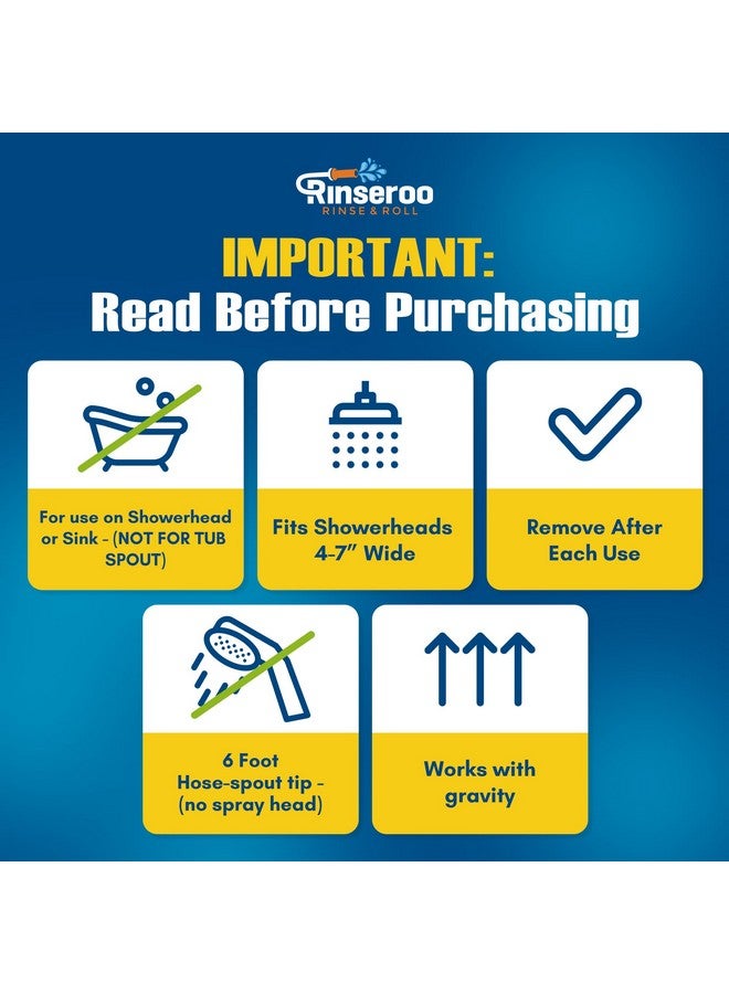 Rinseroo JUMBO Shower Cleaning Thing - Slip-On Handheld Hose Attachment for Fast, Mess-Free Shower Wall Rinsing-6 Ft Hose, Fits Up to 7" Shower Head-Temporarily Converts Standard Shower into Handheld - Image 4