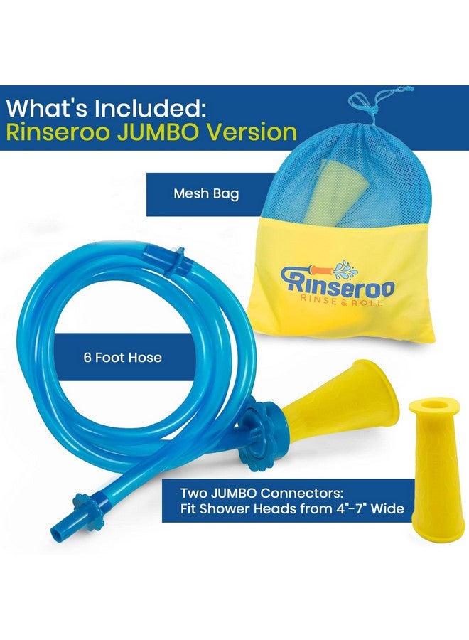 Rinseroo JUMBO Shower Cleaning Thing - Slip-On Handheld Hose Attachment for Fast, Mess-Free Shower Wall Rinsing-6 Ft Hose, Fits Up to 7" Shower Head-Temporarily Converts Standard Shower into Handheld - Image 2