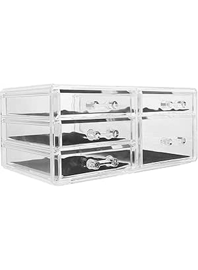 Stackable Makeup Organizer Drawer Set Cosmetic Jewelry Storage for Vanity Bathroom Desktop - Image 1