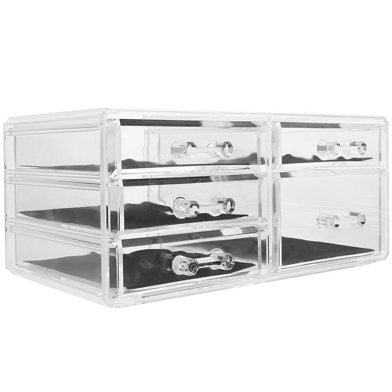 Stackable Makeup Organizer Drawer Set Cosmetic Jewelry Storage for Vanity Bathroom Desktop - Image 2