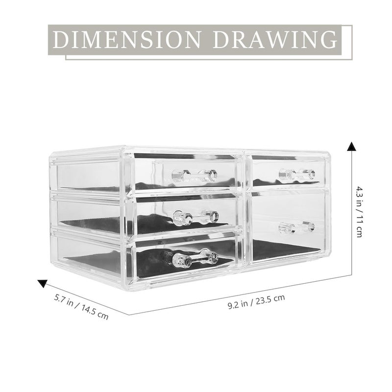 Stackable Makeup Organizer Drawer Set Cosmetic Jewelry Storage for Vanity Bathroom Desktop - Image 3