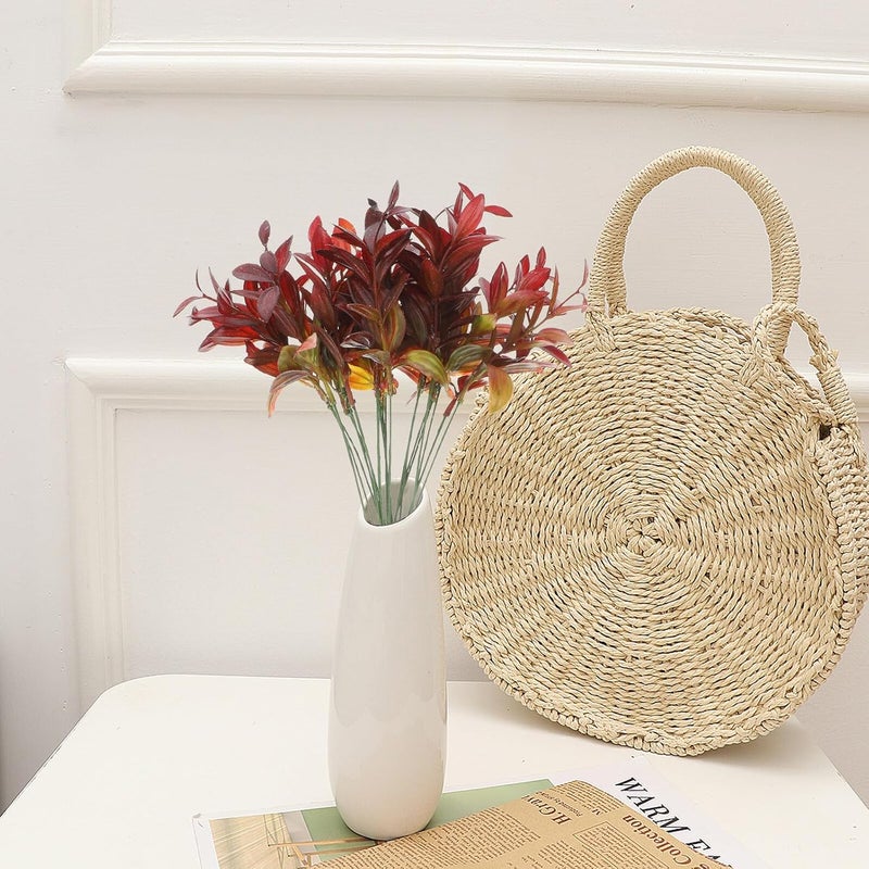 20pcs Faux Green Leaf Stems Artificial Plants for Indoor Wall Decor, Plastic Simulation Plant DIY Materials, Home Office Decorative Foliage - Image 4
