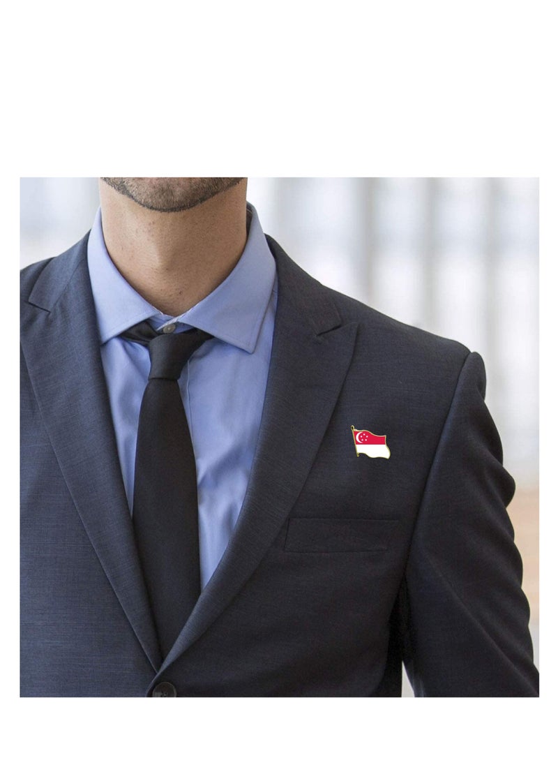 PRINTSHOP4ME - Singapore National Flag Lapel Pins and Brooch Badge to show your patriotism for Singapore (Flag Badge) - Image 1