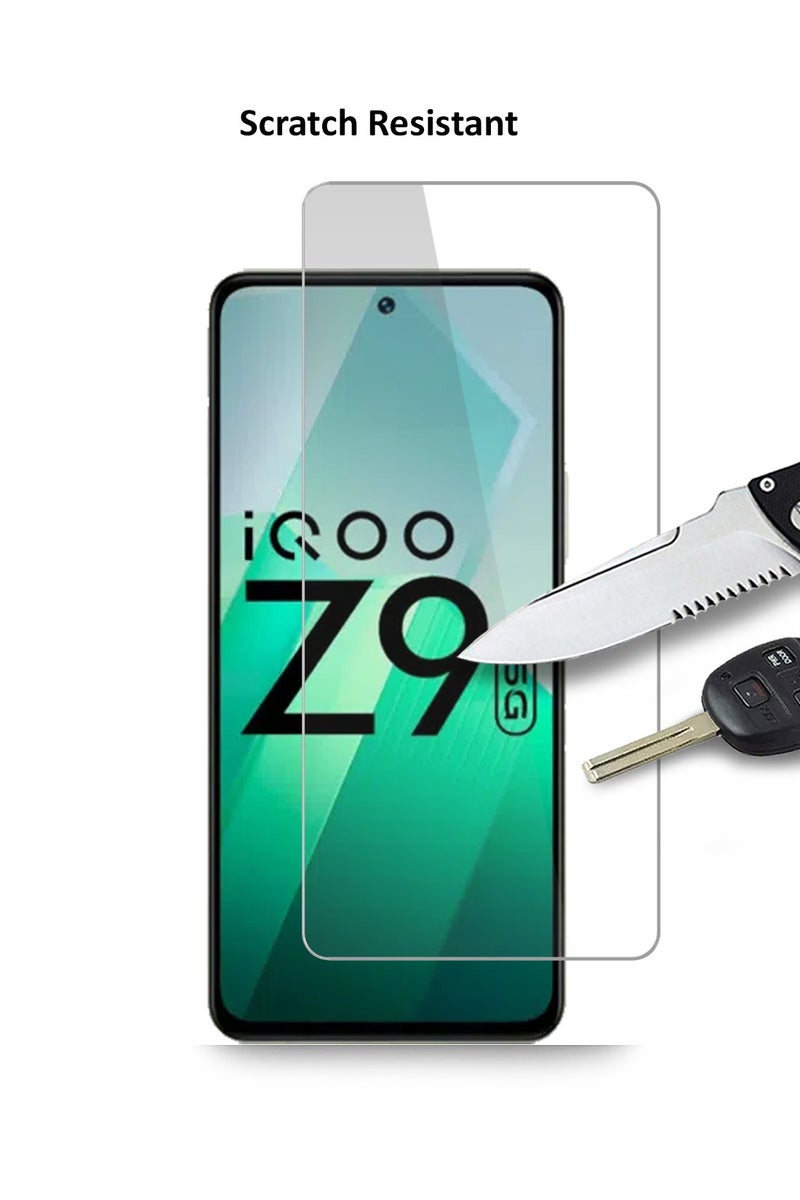 Techie حماية شاشة زجاجية مقسّاة HD لجهاز Vivo iQOO Z9 5G - مضادة للانعكاس ومضادة للفقاعات بصلابة 9H وسمك 0.33 مم وحواف مدورة وسهولة في التركيب - Image 5