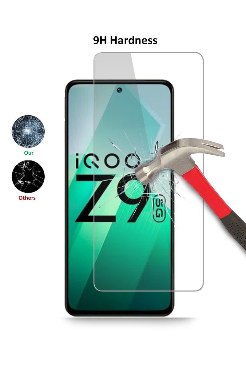 Techie حماية شاشة زجاجية مقسّاة HD لجهاز Vivo iQOO Z9 5G - مضادة للانعكاس ومضادة للفقاعات بصلابة 9H وسمك 0.33 مم وحواف مدورة وسهولة في التركيب - Image 3