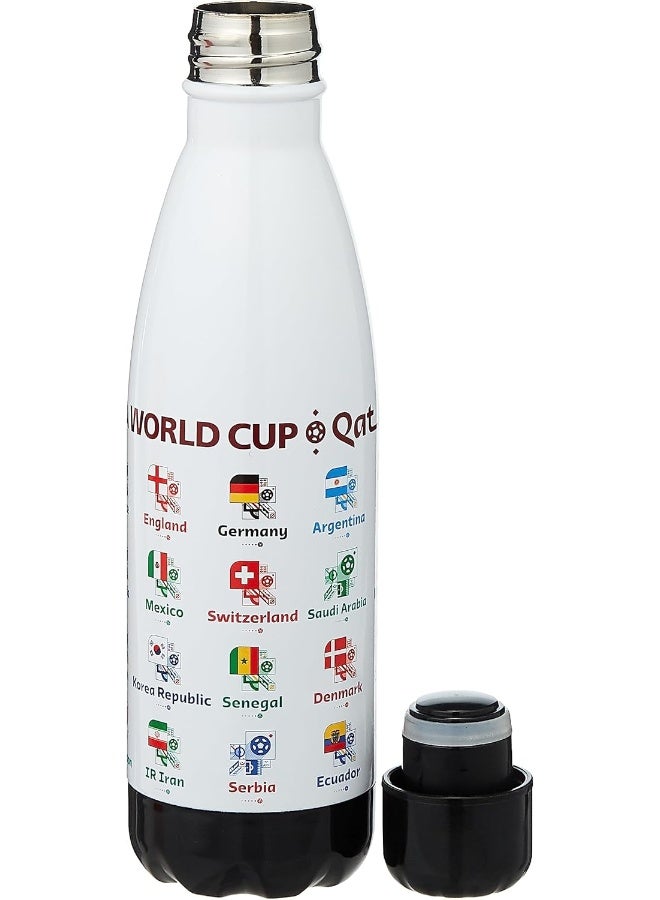 FIFA World Cup Qatar 2022 Football Stainless Steel Vacuum Double Wall Bottle 500Ml- Qc 35 Black - Image 1