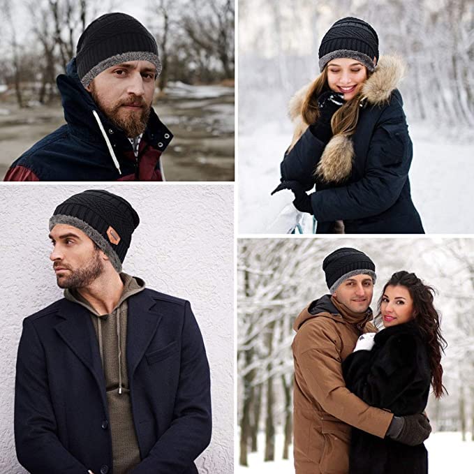 HUBTURE Wool Beanie Cap & Neck Warmer Set – Winter Cap & Muffler for Men & Women | Soft Knit Woolen for Cold Weather, Stylish & Warm - Image 3