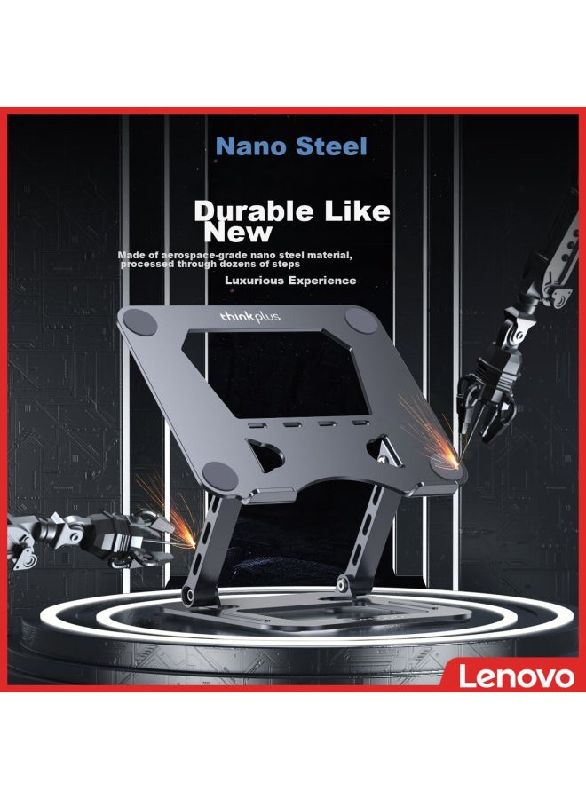 Thinkpad Lenovo Laptop Stand, Infinitely Adjustable Height, Cooling Fan Stand, Suitable For Apple, Lenovo Legion, Xiaoxin Pro14, Steel-aluminum Alloy Stand, Zja6, Gray - Image 3
