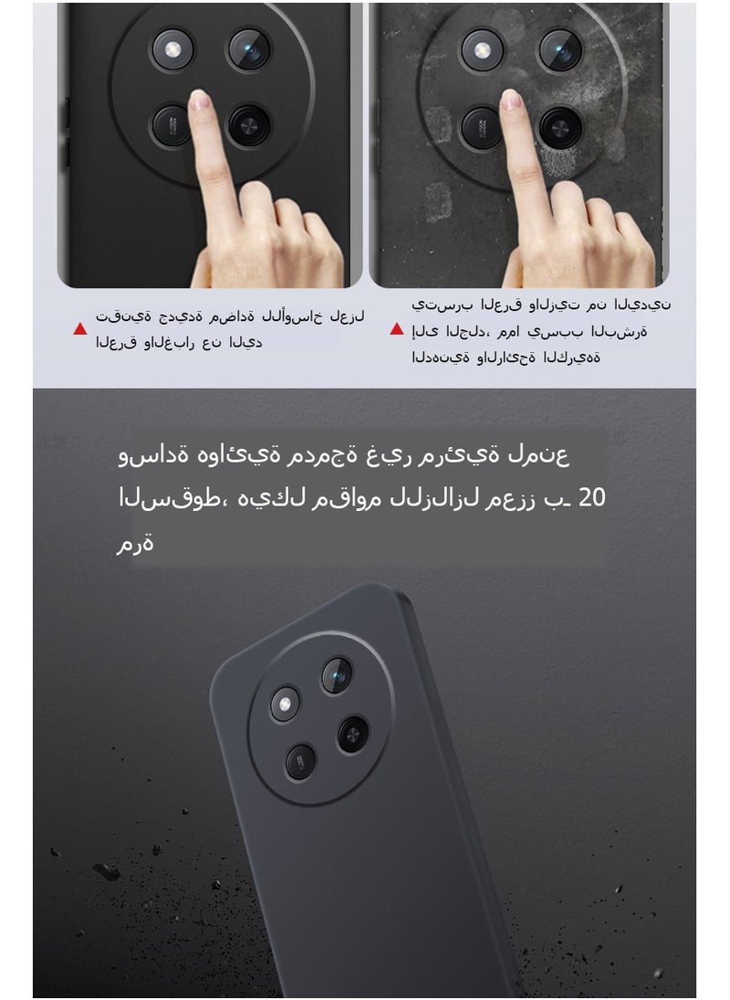 ICARLUS For Honor X9c 5G Case Slim Liquid Silicone Protective Cover Black  - Image 2
