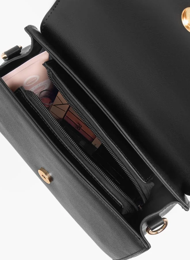 Flora Bella By Shoexpress Women Solid Satchel Bag with Detachable Strap and Flap Closure