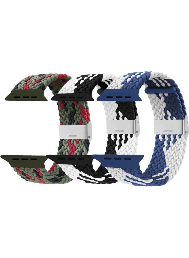 CATANES 3 Packs Replacement Band for Apple Watch Band 38mm 40mm 41mm (42mm Series 10) – Nylon Braided Elastic Band - Image 1