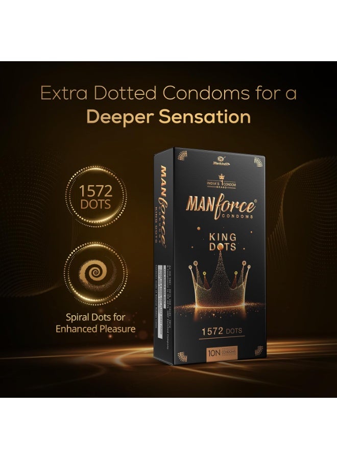 Manforce واقيات ذكرية مانفورس كينج دوتس إكسترا منقطة وغير منكهة، 10 قطع × 2 - Image 5