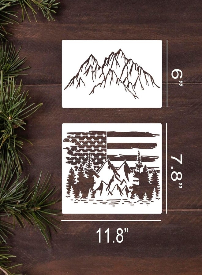 zosylley Pine Tree Stencils Animal Stencils Wood Burning Stencils Patterns Forest Mountain Stencil Reusable Tree Deer Bear Drawing Templates for Painting on Wood Wall Fabric Decor - Image 2