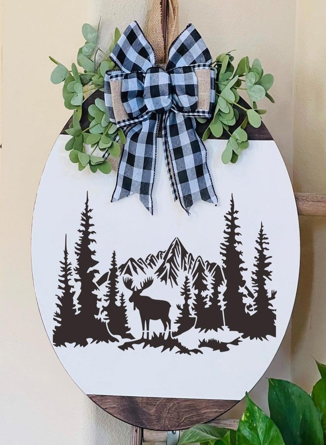zosylley Pine Tree Stencils Animal Stencils Wood Burning Stencils Patterns Forest Mountain Stencil Reusable Tree Deer Bear Drawing Templates for Painting on Wood Wall Fabric Decor - Image 3