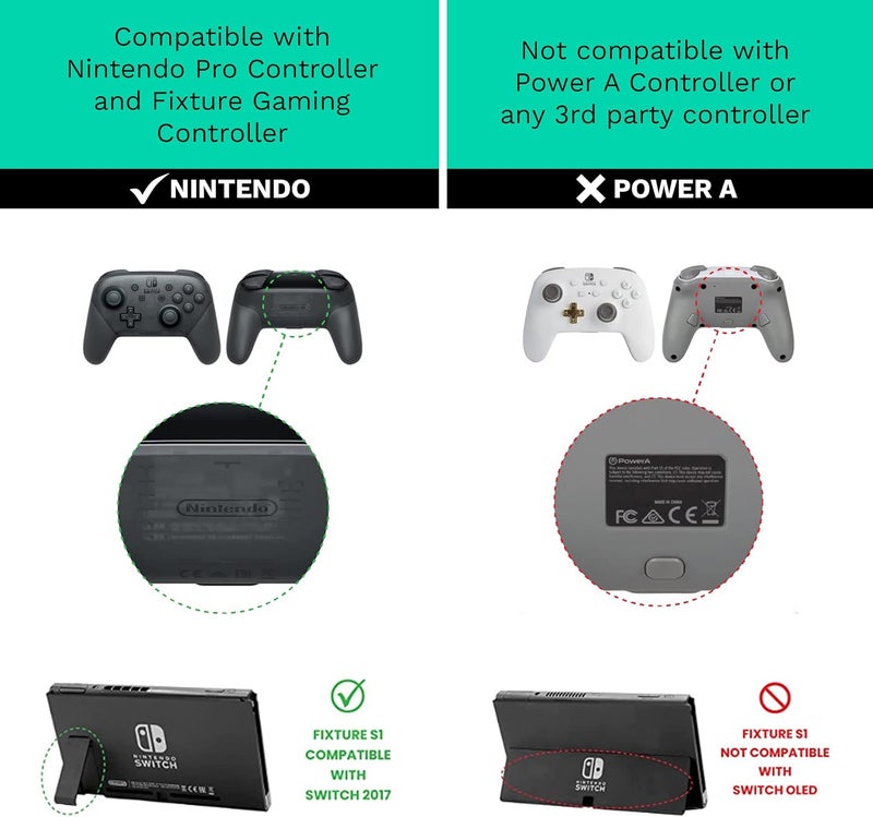 Fixture Gaming Fixture S1 Gaming Console Monitor and Controller Mount Compatible with Nintendo Switch and Pro Controller, Adjustable Video Game Holder Stand Clip, Gray - Image 2