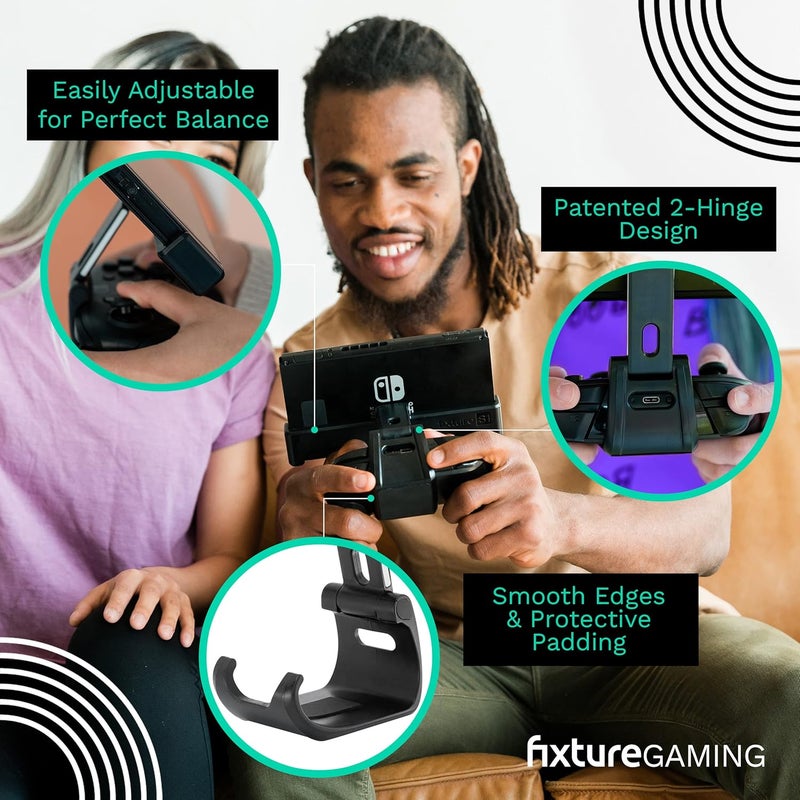 Fixture Gaming Fixture S1 Gaming Console Monitor and Controller Mount Compatible with Nintendo Switch and Pro Controller, Adjustable Video Game Holder Stand Clip, Gray - Image 5