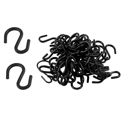 Rierdge Metal S Hooks, Black, 60 Pcs, S Shaped, 0.75' Length, 1.8mm Thickness, Wall Mount, Classic Style, Durable, Rustproof - Image 3