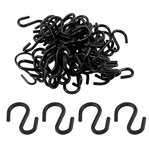 Rierdge Metal S Hooks, Black, 60 Pcs, S Shaped, 0.75' Length, 1.8mm Thickness, Wall Mount, Classic Style, Durable, Rustproof - Image 5