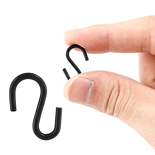 Rierdge Metal S Hooks, Black, 60 Pcs, S Shaped, 0.75' Length, 1.8mm Thickness, Wall Mount, Classic Style, Durable, Rustproof - Image 4