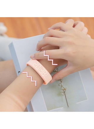 ساعة منبه، ساعة منبه Fitsleeps، ساعة منبه بالاهتزاز، سوار منبه بالاهتزاز الصامت، ساعة منبه محمولة بحزام قابل للتعديل للرجال والنساء (أسود) - view 3