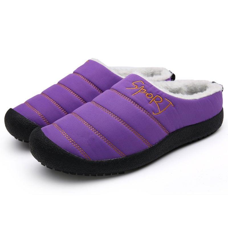 Men and Women''s fleece-lined Warm Cotton Shoes Indoor Casual Cotton Drag Hot Winter Wear-resistant Women''s Lightweight Cotton Shoes - Image 3