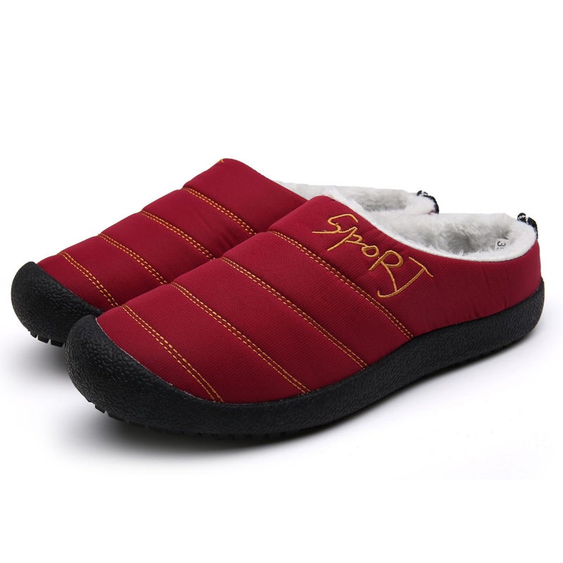 Men and Women''s fleece-lined Warm Cotton Shoes Indoor Casual Cotton Drag Hot Winter Wear-resistant Women''s Lightweight Cotton Shoes - Image 1