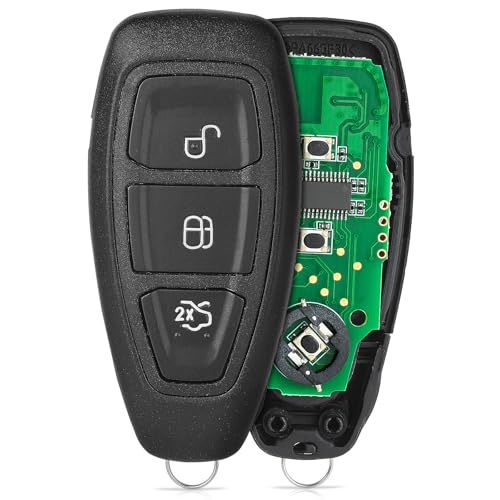 Beefunny Replacement Flip Remote Keyless Entry Key Fob for Ford Focus 2012-2019 C-Max 2013-2019 Fiesta 2011-2019 FCC ID:KR55WK48801 PN:164-R8048 3Buttons 434MHz 4D63Chip (with chip) - Image 1