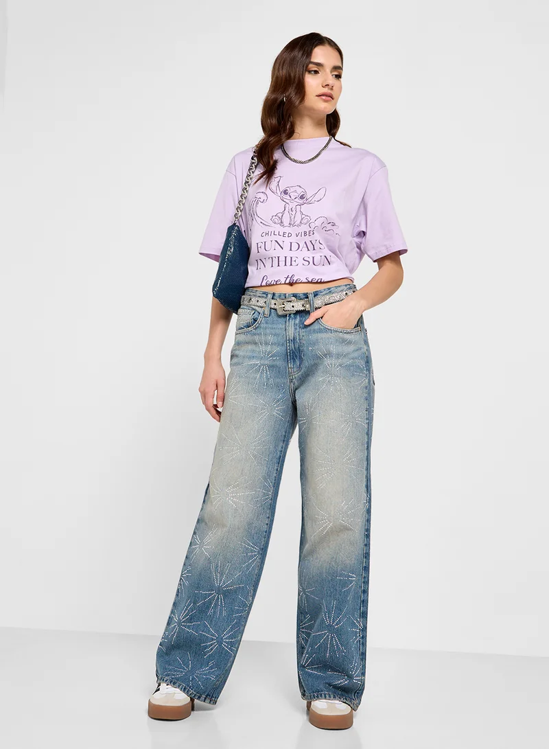 Disney Stitch Oversize Graphic T-Shirt