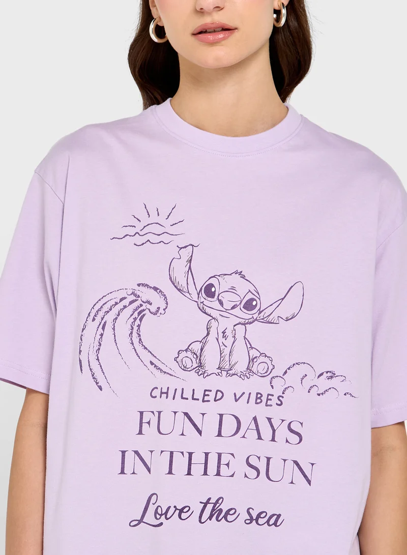Disney Stitch Oversize Graphic T-Shirt