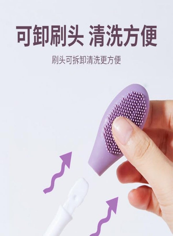 Samip Silicone Double-Head Face Mask Brush - Purple | Facial Mask Applicator, Makeup Remover Scrubber, Lip & Face Cleansing Exfoliating Brush, Body Butter Applicator - Image 4