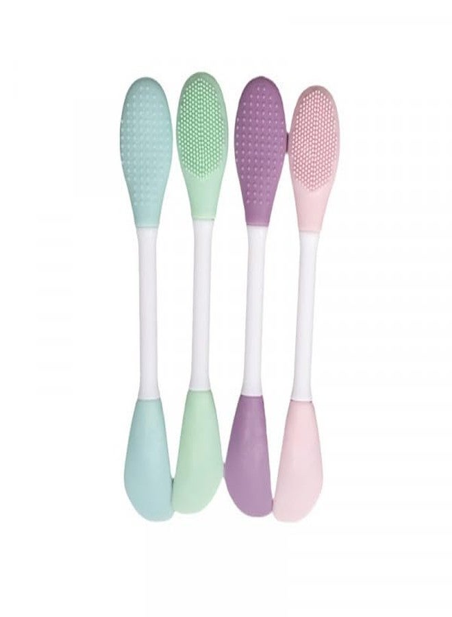 Samip Silicone Double-Head Face Mask Brush - Purple | Facial Mask Applicator, Makeup Remover Scrubber, Lip & Face Cleansing Exfoliating Brush, Body Butter Applicator - Image 3