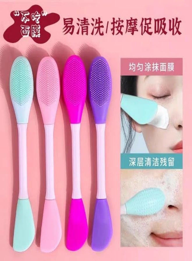 Samip Silicone Double-Head Face Mask Brush - Purple | Facial Mask Applicator, Makeup Remover Scrubber, Lip & Face Cleansing Exfoliating Brush, Body Butter Applicator - Image 5