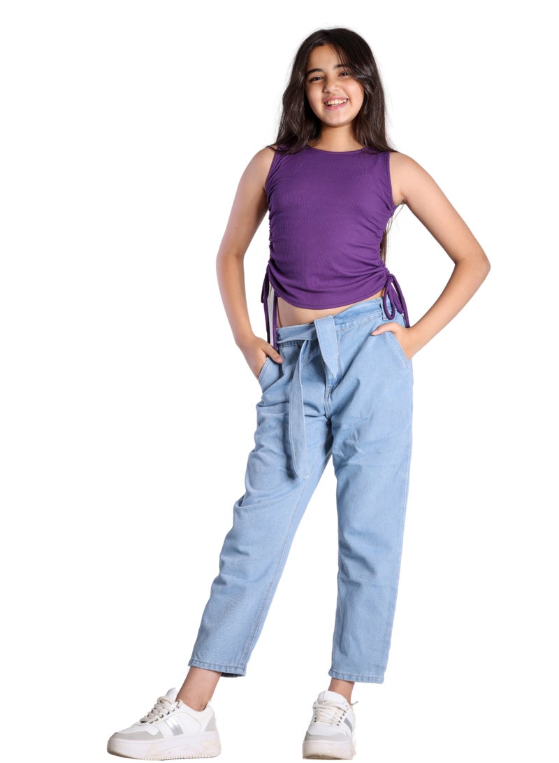 JBS DENIM Girls' light blue ribbon jeans - Image 2