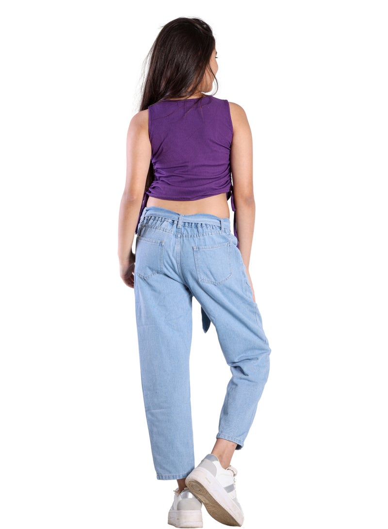 JBS DENIM Girls' light blue ribbon jeans - Image 3