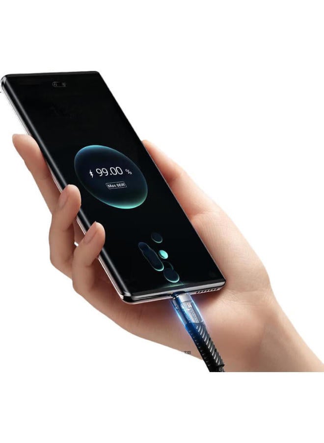 Rock Apple 16/15 Charging Cable, Dual Type-C Data Cable, Pd100W Fast Charging, 5A Car Charger, For Iphone 15/16 Pro Max, Tablet, Laptop, Huawei, Honor, Purple - Image 3