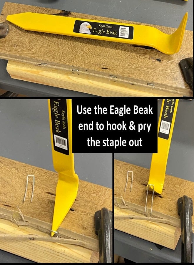 Keyfit Tools أداة سحب دبابيس الأرضيات الخشبية الصلبة من Keyfit Tools Eagle Beak، أداة سحب دبابيس الجدران الجانبية لدبابيس السياج مقاس 16 و18، مقاس 2 بوصة، متوافقة مع Bostitch وجميع أنواع مسامير التثبيت الإنشائية. - Image 3