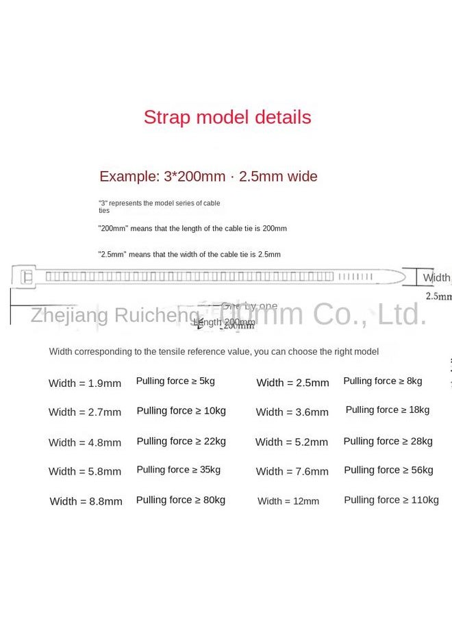 Bluejw Black Cable Tie Manufacturers Wholesale Black And White 3X100 150200 4*200 Plastic Rolled Belt Cable Tie  - Image 4