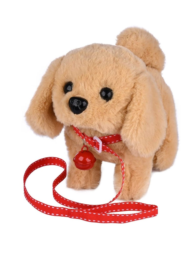 KASTWAVE Plush Interactive Toy Electronic Pet Plush Golden Retriever Toy Puppy Electronic Interactive Pet Dog Can Walking Barking Tail Wagging Stretching Companion Animal for Kids (Golden Labrador)  - Image 1